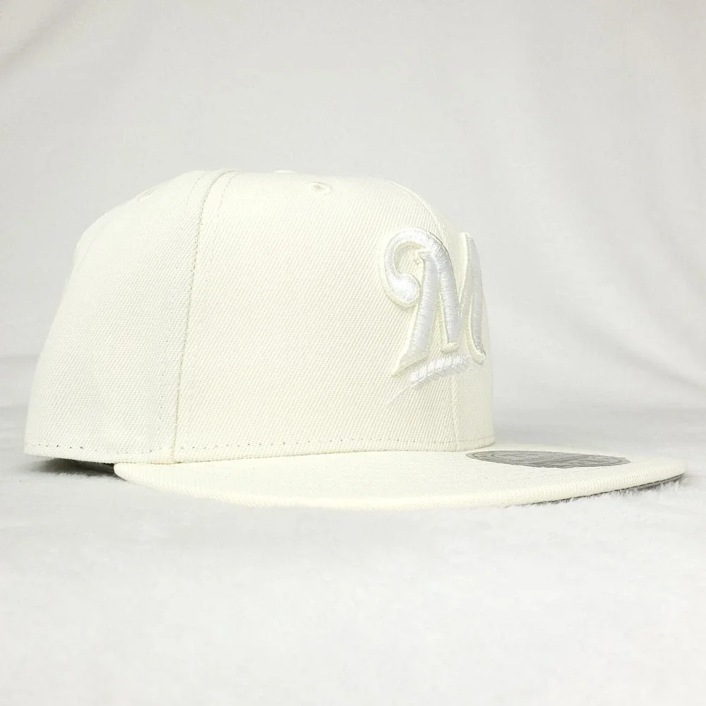 Milwaukee Brewers Mitchell & Ness‎ MLB Fitted 7 3/8 Liberty Hat Cap 3D Logo NWT